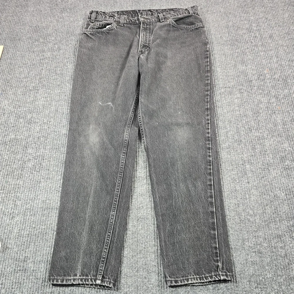 Vintage 90s Levis 550 Jeans Mens 36x29 Husky Gray Tapered Relaxed Distressed USA